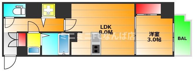 フロンティアコート堺筋本町の間取り