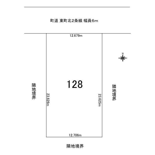 常呂郡訓子府町東町１２８番　売地の土地図