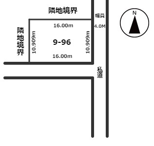 北見市東相内町9番96　売地の土地図