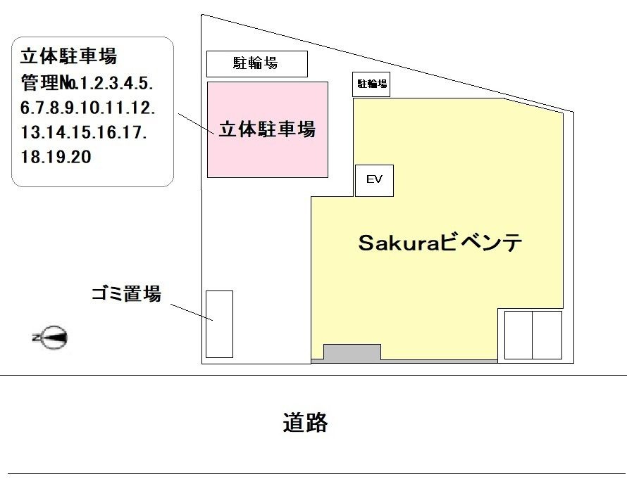 Ｓａｋｕｒａ　ビベンテの駐車場