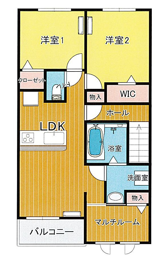 ベル・アベニールⅡ　ペット可！（家賃補助対象）の間取り|使いやすさを重視した２LDKの間取りです。