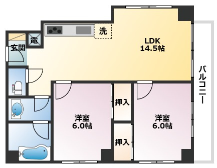 【間取り】 | リュエル岡本