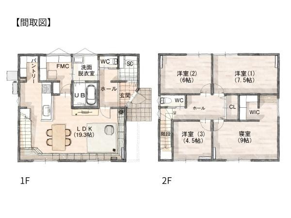 上宗方　新築の間取り|※図面と現況が異なる場合は現況を優先させていただきます。