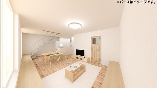上宗方　新築の完成予想図|※内観パースはイメージです。※図面と現況が異なる場合は現況を優先させていただきます。