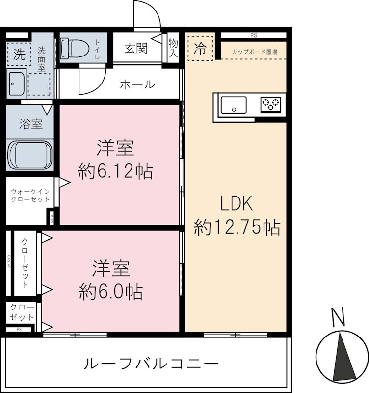 (仮称)新町6丁目パレスの間取り