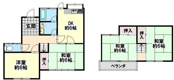 高砂市伊保崎6丁目　中古戸建の間取り|4DKです。