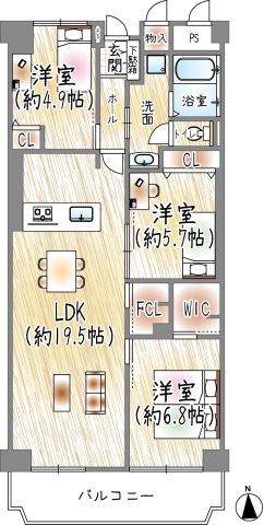 ローズハイツ夙川の間取り|間取り