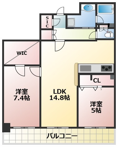 コアマンション辛島公園ゼクシスの間取り