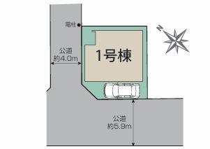 【新築】川越市岸町2丁目新築住宅 全1棟の外観|開放感ある角地です