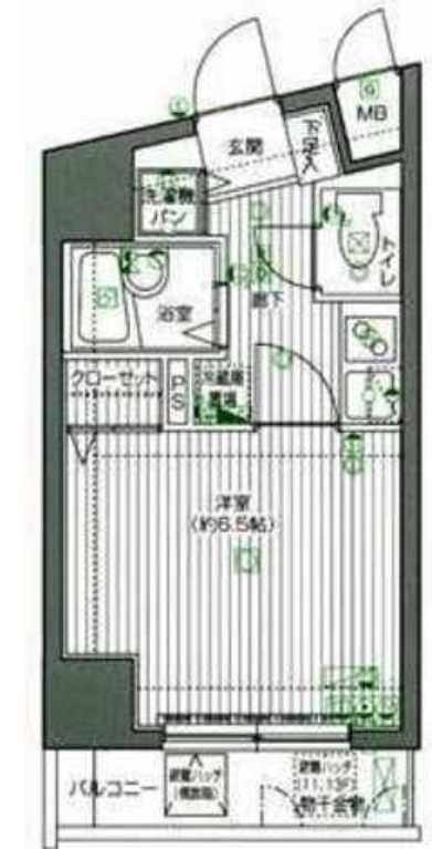 グランド・ガーラ渋谷　分譲賃貸　オートロック　高層階の間取り