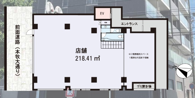 横浜市中区本牧町１丁目の倉庫の間取り