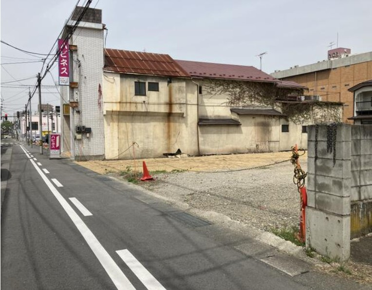 会津若松市 上町（会津若松駅） 店舗用地の前面道路含む現地写真