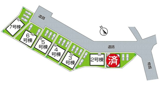 1(土)2(日)現地説明会　生駒郡平群町下垣内　の区画図|全7区画