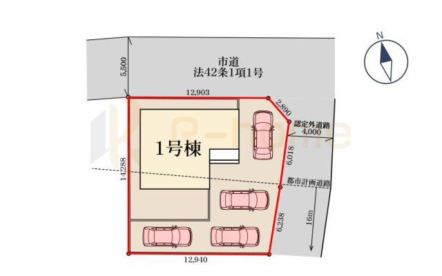 第1土浦市神立町　新築戸建て　1号棟の区画図|大きなお買い物だからこそ、メリット・デメリットを伝えさせて頂きます。
R-homeにお任せください♪