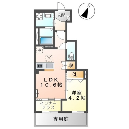 アンソレイユの間取り|★新築★南向き★専用庭★ネット無料★浴室乾燥機★エアコン★