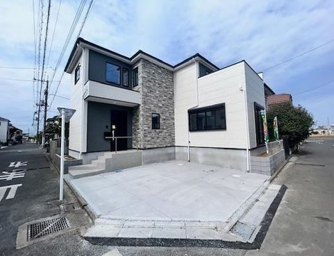 【新築】川越市霞ケ関北18期 全1棟の外観|陽当り良好
5mx6mの道路に面しております