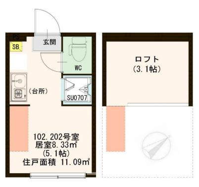 杉並区高円寺南１丁目のアパートの間取り|
