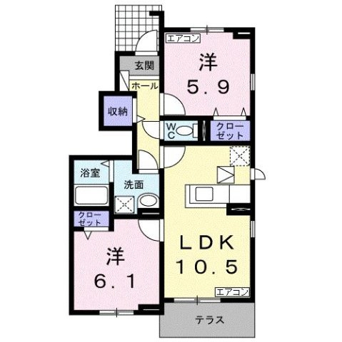 【間取り】 | アルコバレーノ　Ｄ