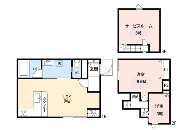 渋谷区本町一丁目戸建ての間取り