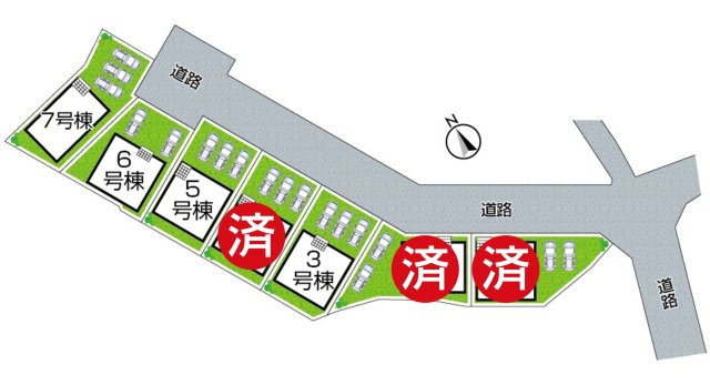 ●生駒郡平群町下垣内　第5期　新築一戸建ての区画図|全7区画