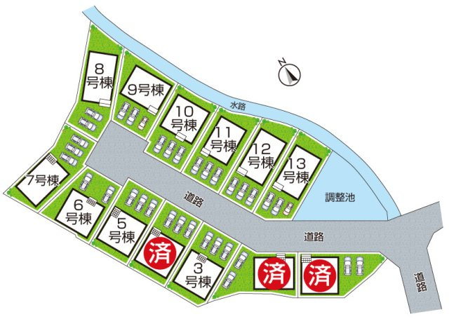 ●生駒郡平群町下垣内　第5期　新築一戸建ての区画図|全7区画