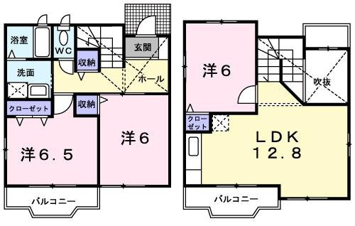 【間取り】 | ユタカハイツ加賀田Ｂ棟