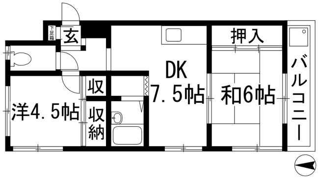 【間取り】 | メゾン南花屋敷