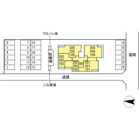 グランシャリオ東深津の区画図