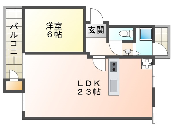 狩口台住宅26号棟の間取り