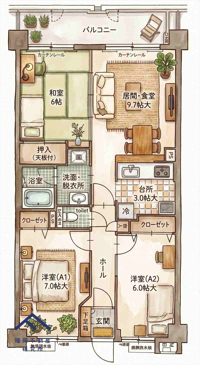 アンピール大橋南の間取り