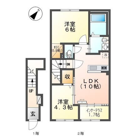 シャルールの間取り|★新築★宅配ＢＯＸ★南向き★追い焚き★ネット無料★エアコン★