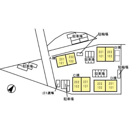 グランモア貝津B棟の区画図