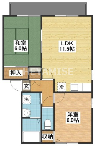 ローズ久山B棟の間取り