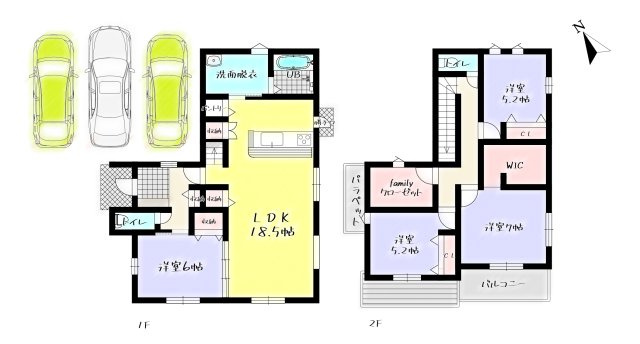 For.M Iーフォルム小倉北区上富野3丁目2期　【小倉北区　新築戸建て】の間取り|For.M Iーフォルム小倉北区上富野3丁目2期　【小倉北区　新築戸建て】 1号棟