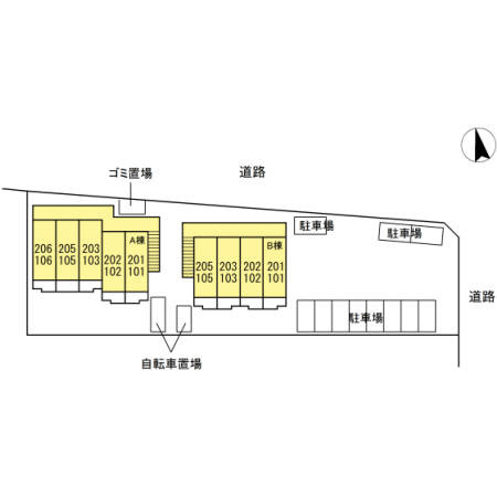 ロッキー星宮　A棟の区画図