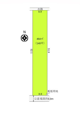 土地　川越市府川の区画図|約149坪の敷地です