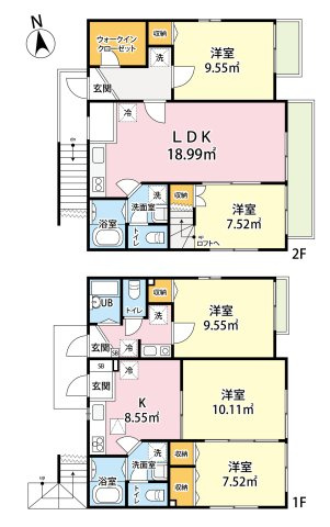 成田西３　戸建の間取り|☆賃貸併用住宅（101号室のみ賃貸中）
☆2K+1K+2LDKの計3部屋