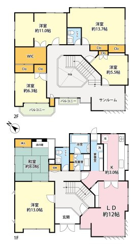 上野毛３　戸建の間取り