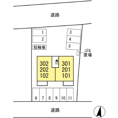 ソレイユ深津の区画図