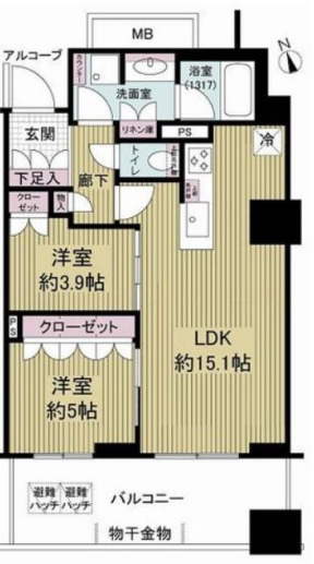 プラウドタワー梅田豊崎の間取り
