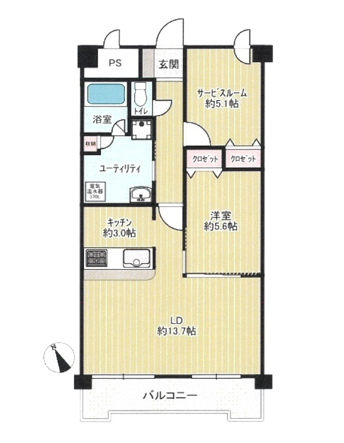 ライオンズマンション旭ケ丘の間取り