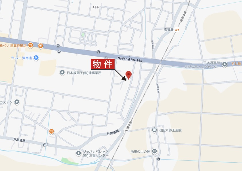 津市高茶屋小森町《1号棟》の地図|広域Map