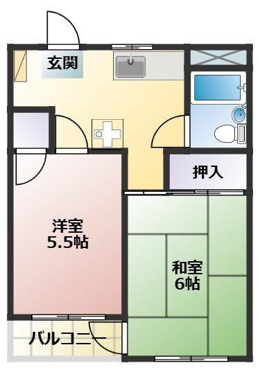 【間取り】 | ハイコーポ谷野