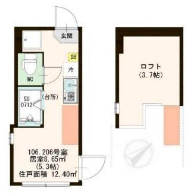杉並区高円寺南１丁目のアパートの間取り