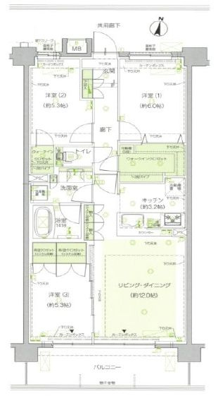レーベン北小岩ディスカバリー2の間取り|最上階・南向きにつきまして日当たり・通風・眺望良好。
