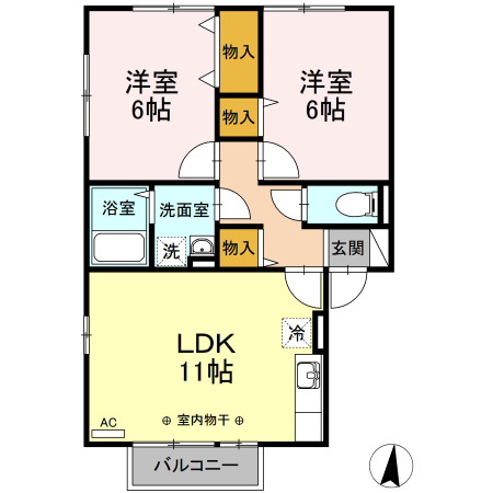 【間取り】 | アバンティーヌ淵野辺A
