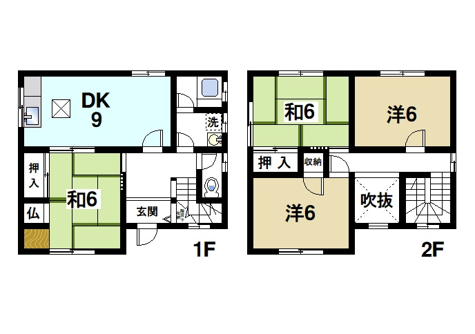 四条大路５丁目戸建の間取り|4DKの間取りです