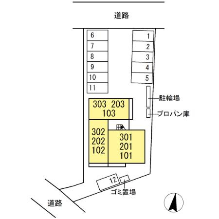ベルフィーユⅡの区画図