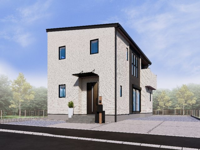 新築　高崎市島野町　2号棟の玄関|　ポストと一体型のTVモニターホンでセキュリティ安心！嬉しい宅配ボックス付き♪