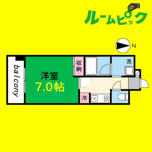 スカイフラット名古屋　名古屋市賃貸　仲介手数料無料の間取り